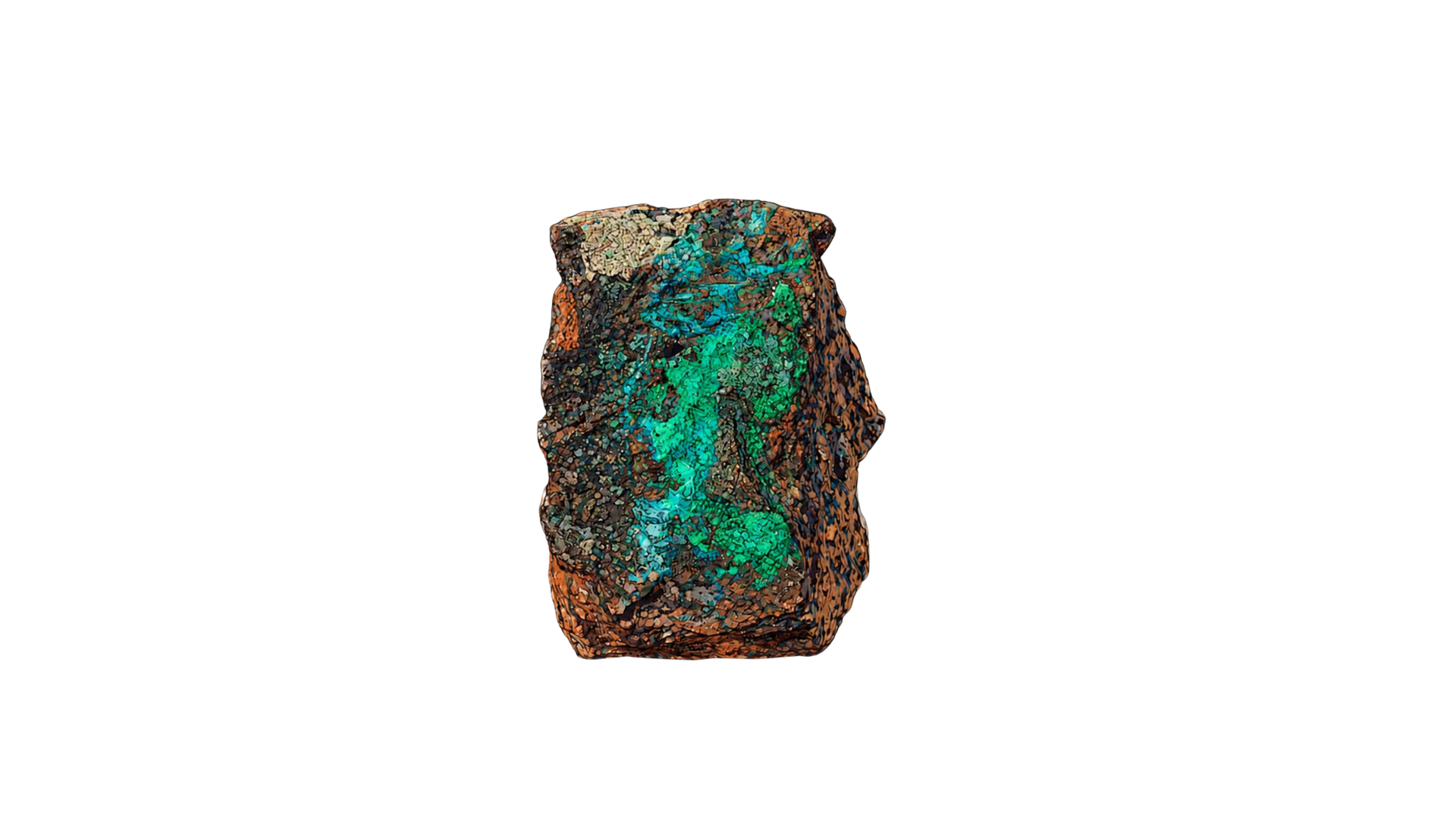 High-grade copper ore specimen with vivid malachite and azurite mineralization