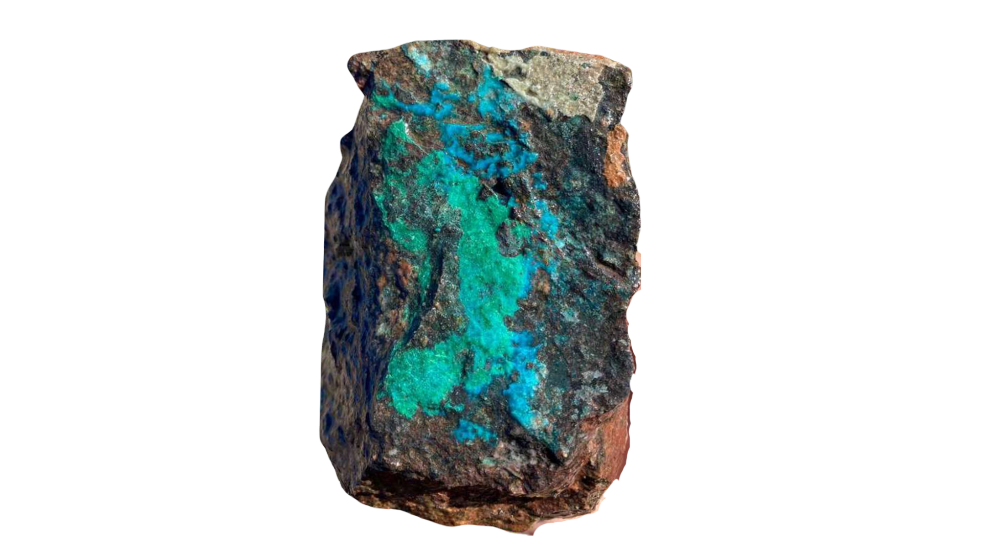High-grade copper-gold rock specimen